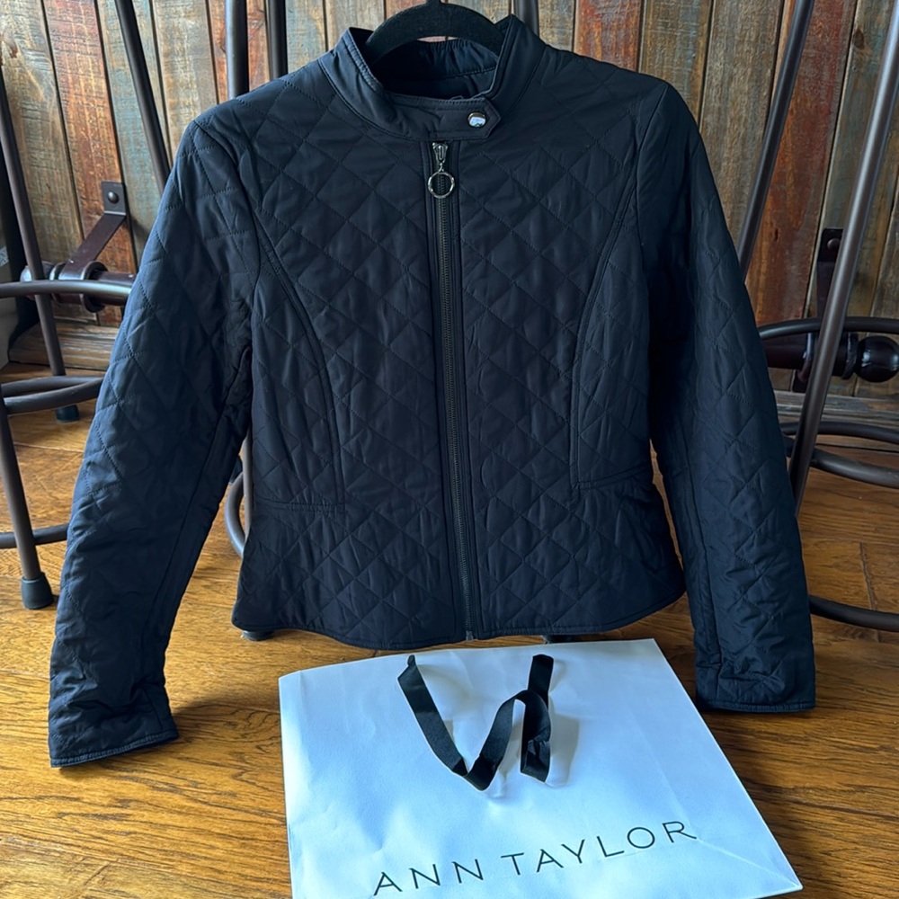 Ann Taylor Quilted, Moto, Bomber - size 4